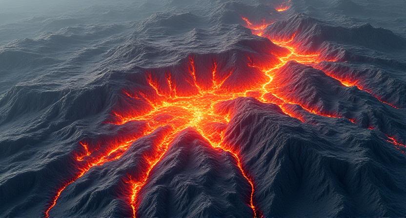 Geological density map showing mineral deposits